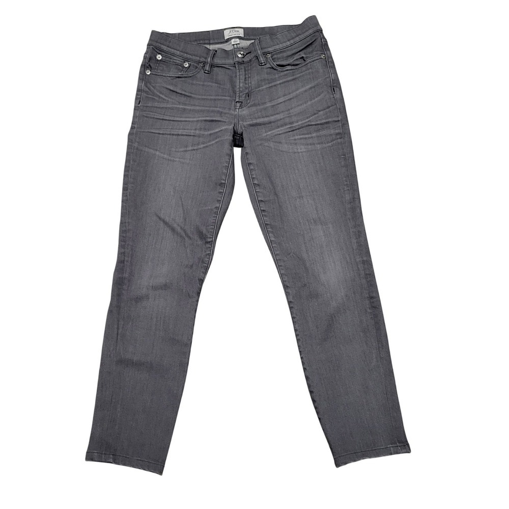 J.Crew Toothpick Skinny Jeans Gray Mid Rise Stretch Denim‎ Size 27 Charcoal